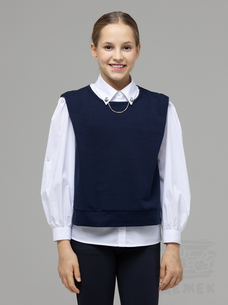 1121 Комплект для девочки (блузка, джемпер) 1121